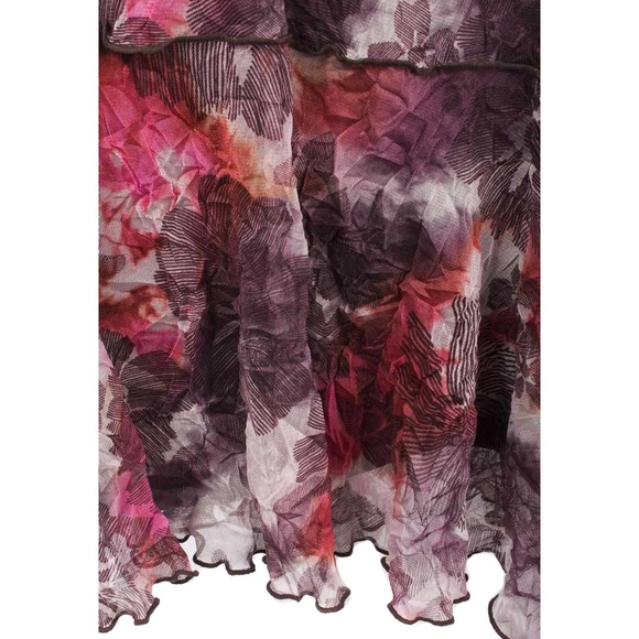 🍍 DICK & JAYNE Tie Dye Floral Pattern Crinkle Trumpeted Hem Maxi Skirt - Picture 3 of 5